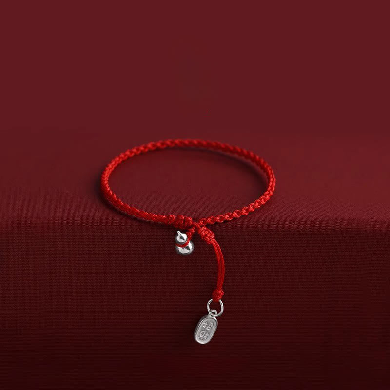 Nimara Ritual 925 Sterling Silver Gourd Lucky Fortune Charm String Connection Bracelet