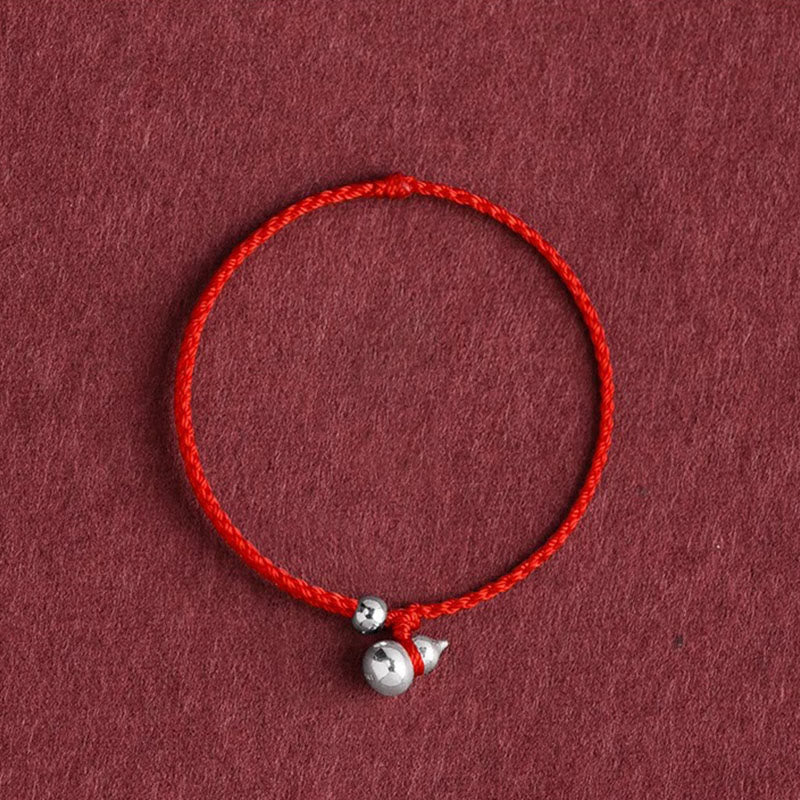 Nimara Ritual 925 Sterling Silver Gourd Lucky Fortune Charm String Connection Bracelet