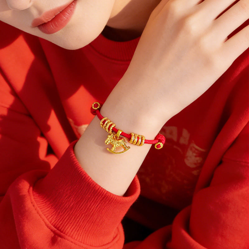 Nimara Ritual Year Of The Horse Simple Horse Circle Charm Rope Faith Bracelet