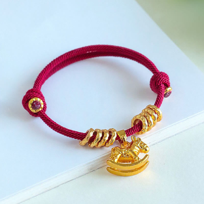 Nimara Ritual Year Of The Horse Simple Horse Circle Charm Rope Faith Bracelet