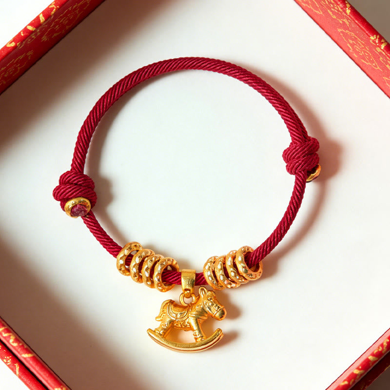 Nimara Ritual Year Of The Horse Simple Horse Circle Charm Rope Faith Bracelet