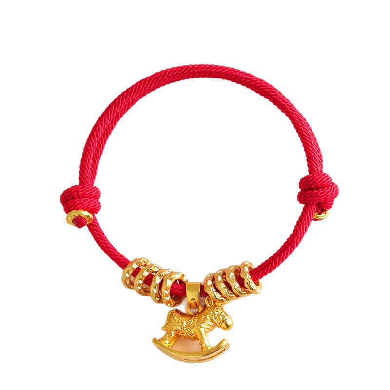 Nimara Ritual Year Of The Horse Simple Horse Circle Charm Rope Faith Bracelet