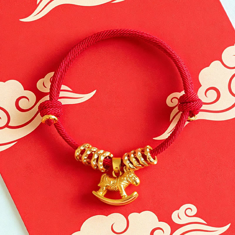 Nimara Ritual Year Of The Horse Simple Horse Circle Charm Rope Faith Bracelet