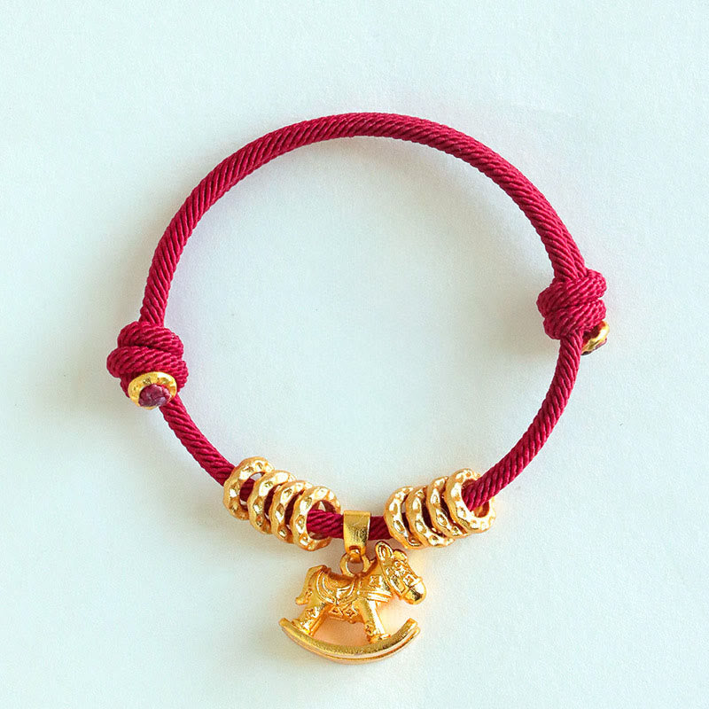 Nimara Ritual Year Of The Horse Simple Horse Circle Charm Rope Faith Bracelet