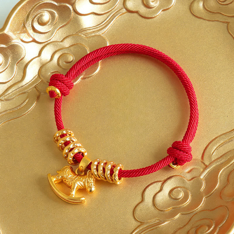 Nimara Ritual Year Of The Horse Simple Horse Circle Charm Rope Faith Bracelet