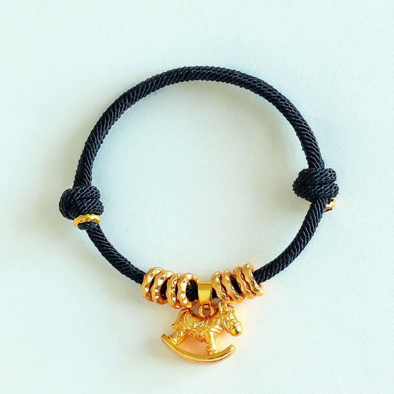 Nimara Ritual Year Of The Horse Simple Horse Circle Charm Rope Faith Bracelet