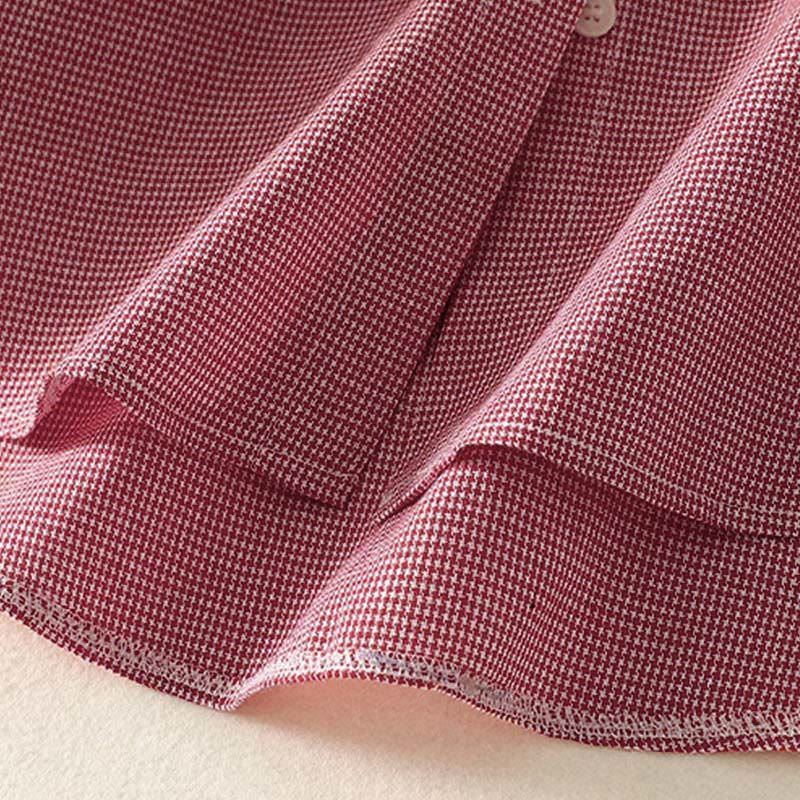 Nimara Ritual Fall Cat Kitten Embroidery Plaid Stand Collar Buttons Down Design Women's Long Sleeve Shirt