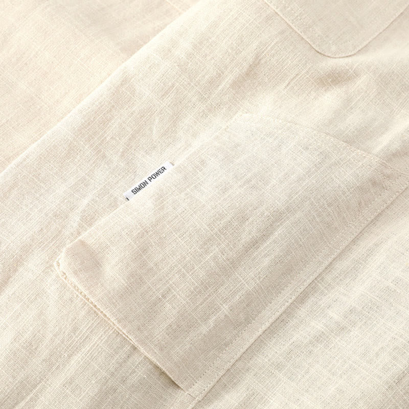 Nimara Ritual Summer Ramie Linen Cotton Ankle-Length Elastic Cuffs Tapered Men's Pants With Pockets