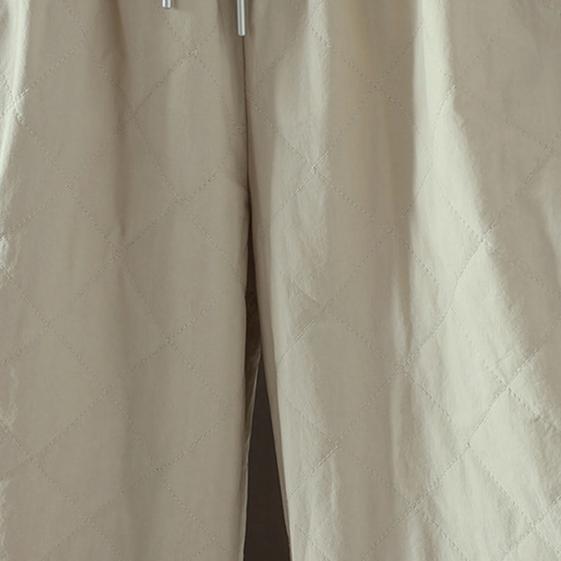 Nimara Ritual Rhombus Pattern Cotton Polyester Thick Women's Pants With Pockets