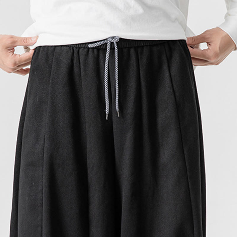 Nimara Ritual Fall Solid Color Cotton Elastic Waist Men's Harem Pants With Pockets