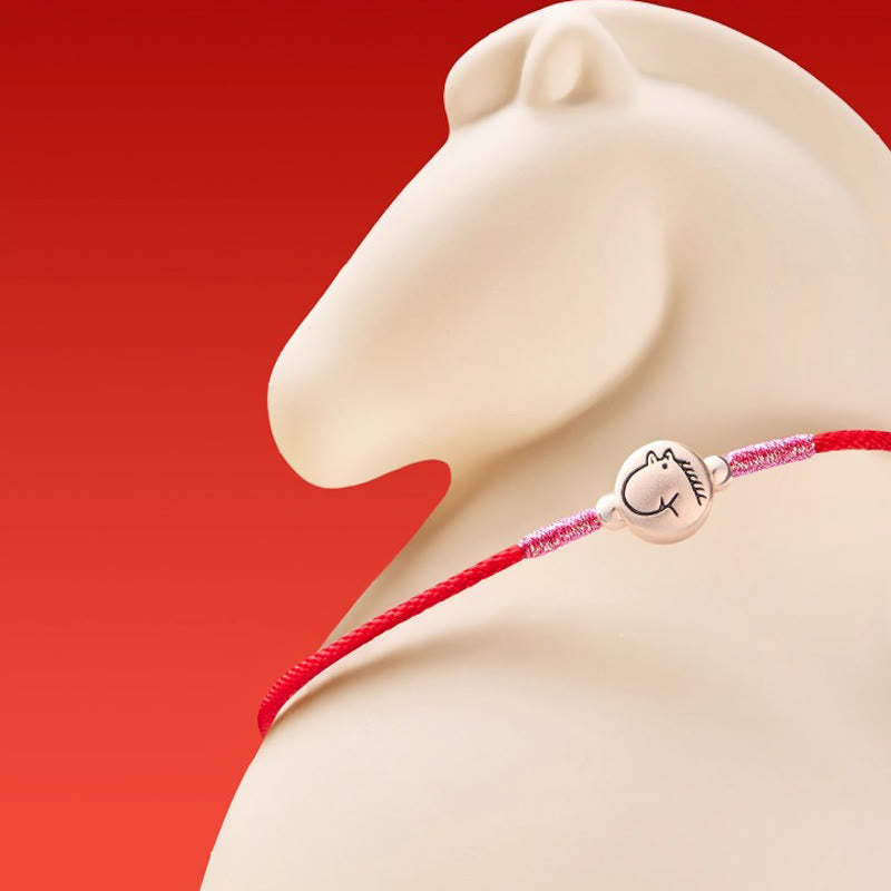 Nimara Ritual Year of the Horse 999 Sterling Silver Red String Luck Bracelet