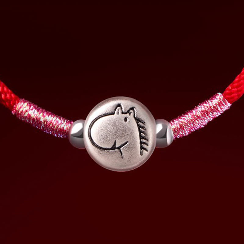 Nimara Ritual Year of the Horse 999 Sterling Silver Red String Luck Bracelet