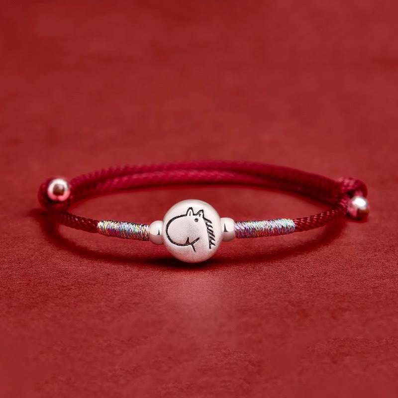 Nimara Ritual Year of the Horse 999 Sterling Silver Red String Luck Bracelet