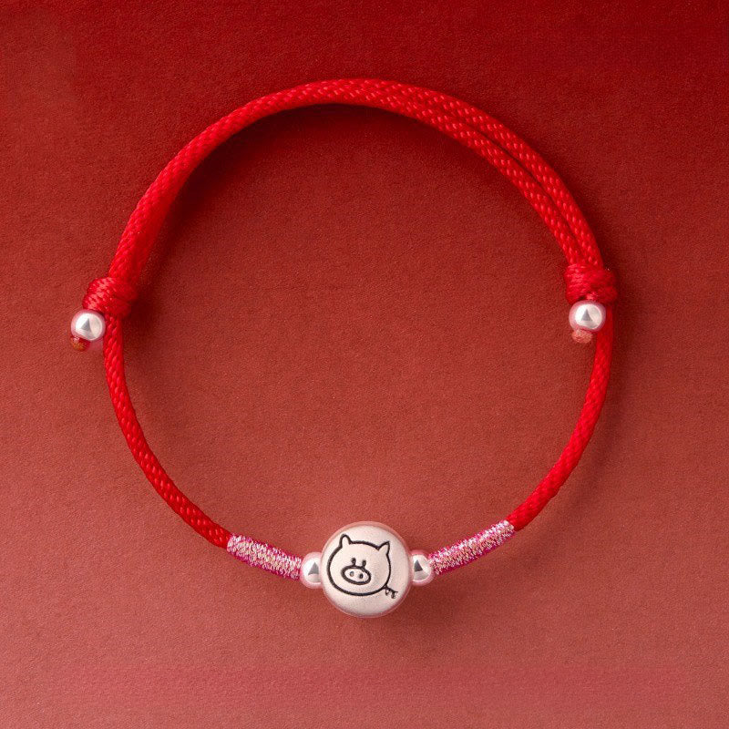 Nimara Ritual Year of the Horse 999 Sterling Silver Red String Luck Bracelet