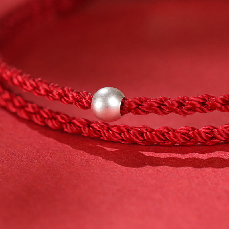 Nimara Ritual Year Of The Horse Cinnabar Hetian Jade 999 Sterling Silver Red String Concentration Bracelet
