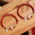 Nimara Ritual Year Of The Horse Cinnabar Hetian Jade 999 Sterling Silver Red String Concentration Bracelet