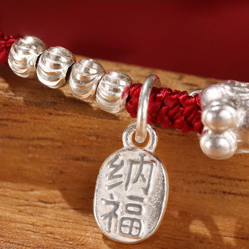 Nimara Ritual Year Of The Horse Cinnabar Hetian Jade 999 Sterling Silver Red String Concentration Bracelet