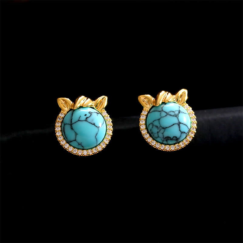 Nimara Ritual Horse-Ear Shaped Copper Turquoise Balance Earrings