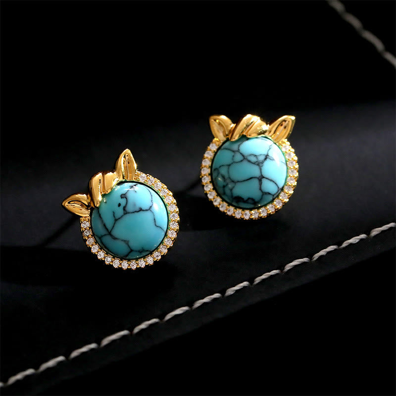 Nimara Ritual Horse-Ear Shaped Copper Turquoise Balance Earrings