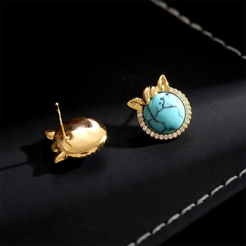Nimara Ritual Horse-Ear Shaped Copper Turquoise Balance Earrings