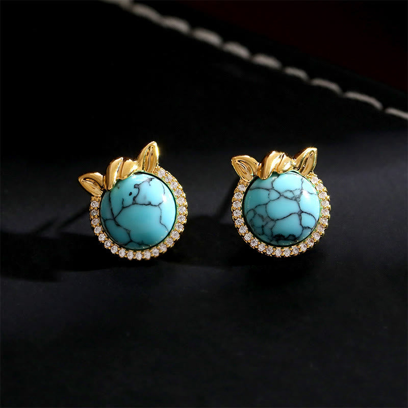 Nimara Ritual Horse-Ear Shaped Copper Turquoise Balance Earrings