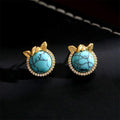 Nimara Ritual Horse-Ear Shaped Copper Turquoise Balance Earrings