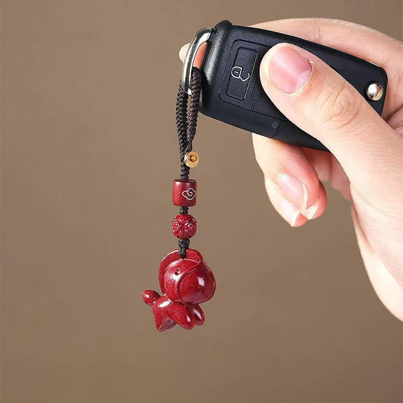 Nimara Ritual Year Of The Horse Cinnabar Blessing Key Chain