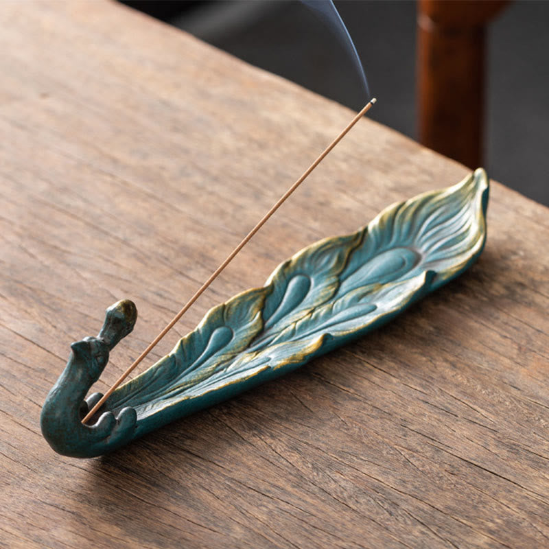 Nimara Ritual Peacock Shape Fortune Home Decoration Incense Burner