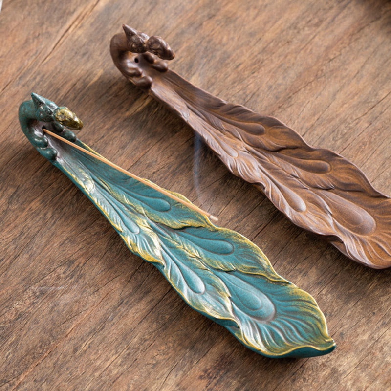 Nimara Ritual Peacock Shape Fortune Home Decoration Incense Burner