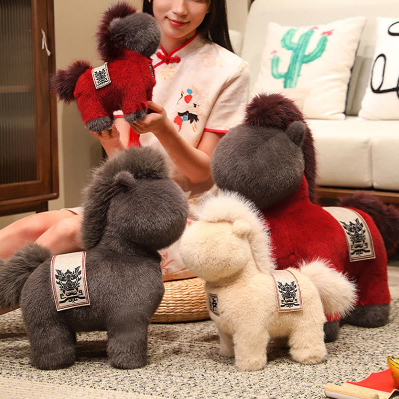 Nimara Ritual Year Of The Horse Embroidered Saddle Pad Plush Doll Home Decoration