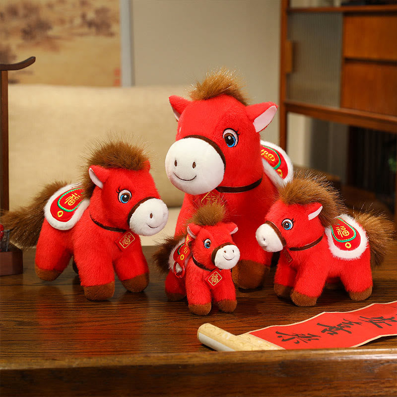 Nimara Ritual Year Of The Horse Fu Character Plush Horse Doll Prosperity Fortune Home Decoration