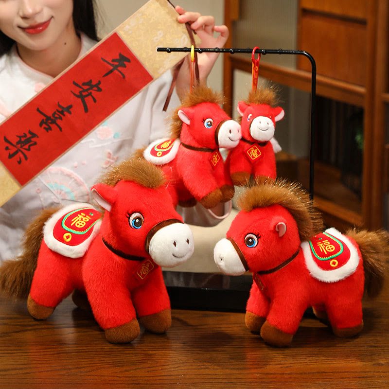 Nimara Ritual Year Of The Horse Fu Character Plush Horse Doll Prosperity Fortune Home Decoration
