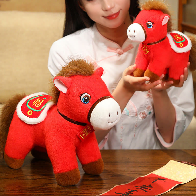 Nimara Ritual Year Of The Horse Fu Character Plush Horse Doll Prosperity Fortune Home Decoration