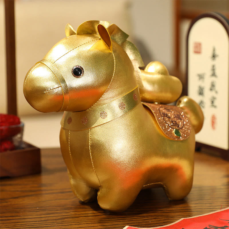 Nimara Ritual Year Of The Horse Gold Ingot Cute Pony Doll Prosperity Home Decoration
