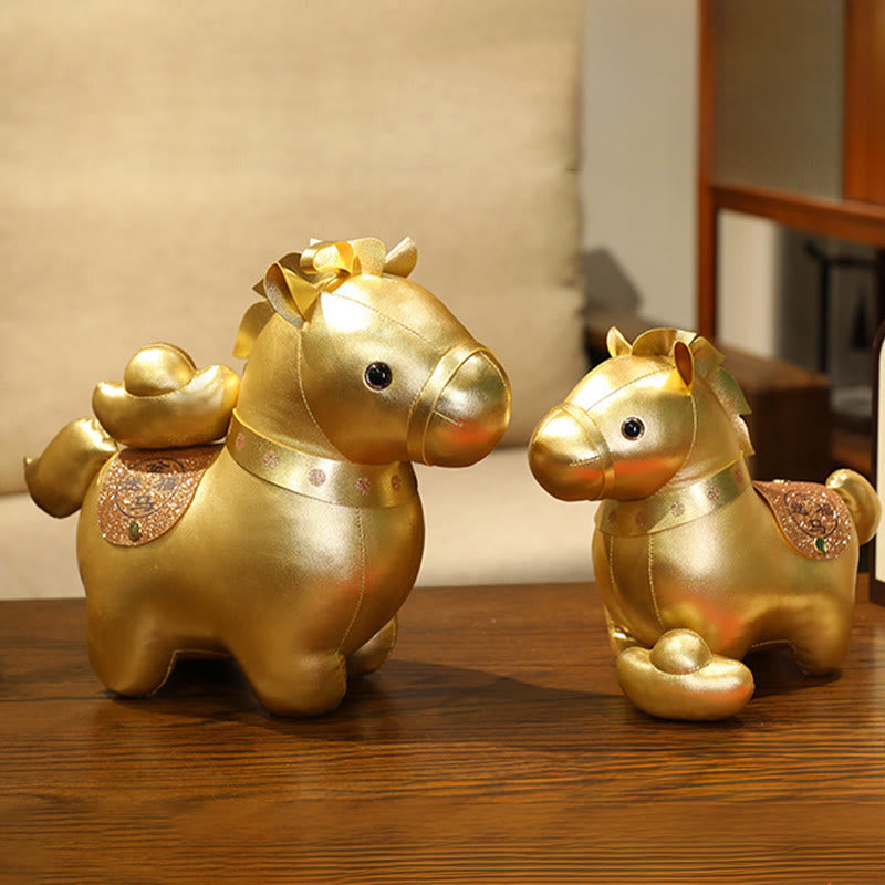 Nimara Ritual Year Of The Horse Gold Ingot Cute Pony Doll Prosperity Home Decoration