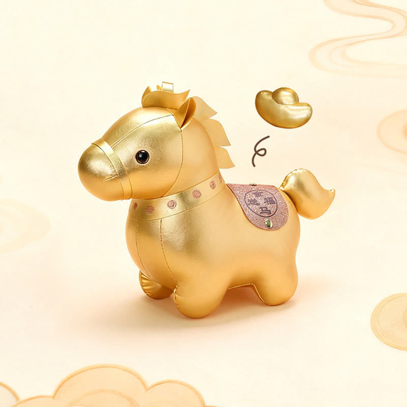 Nimara Ritual Year Of The Horse Gold Ingot Cute Pony Doll Prosperity Home Decoration