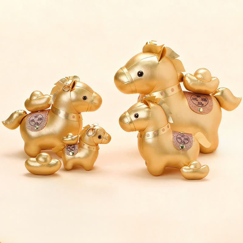 Nimara Ritual Year Of The Horse Gold Ingot Cute Pony Doll Prosperity Home Decoration