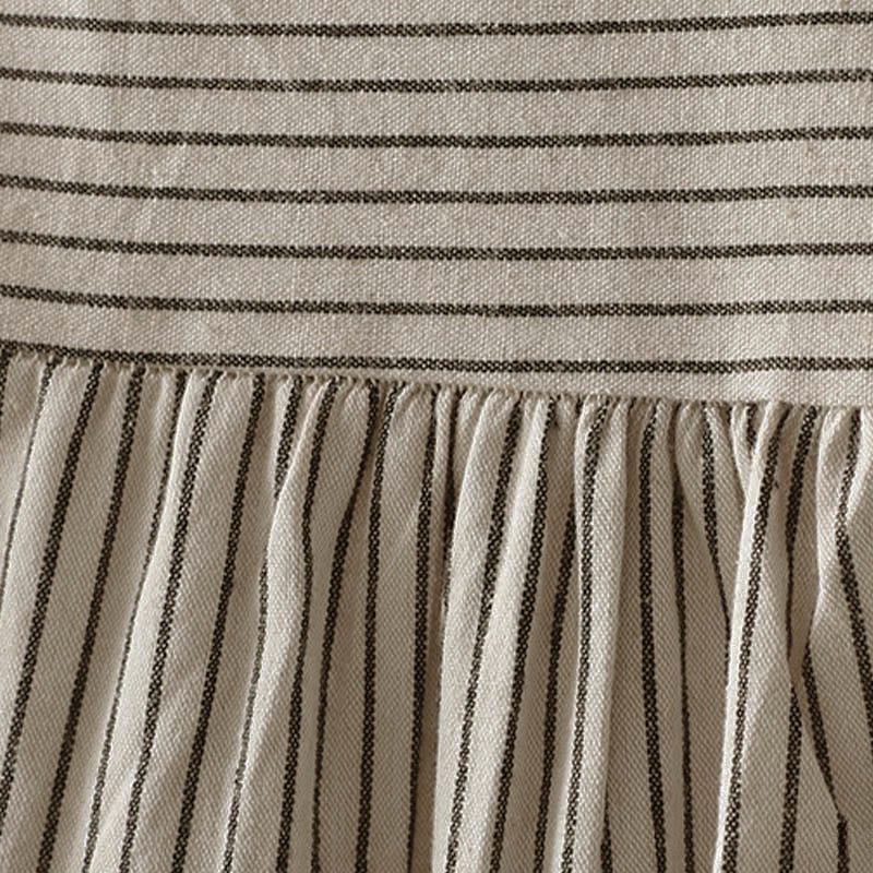 Nimara Ritual Fall Stripe Stand Collar Buttons Women's Long Sleeve Shirt With Pocket