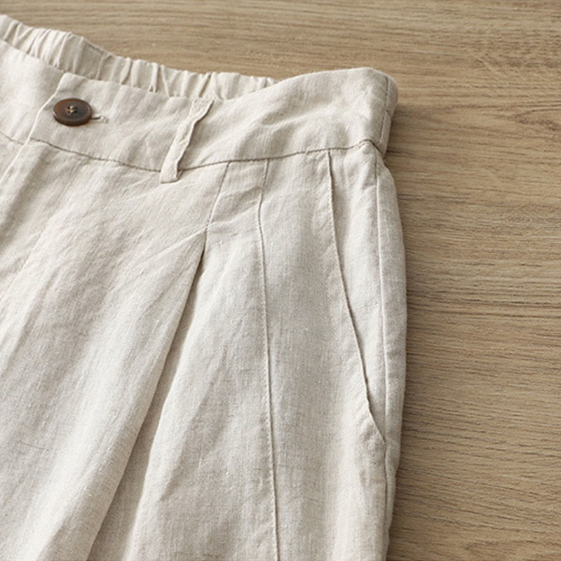 Nimara Ritual Women's Fall Commute Solid Color Zipper Design Cotton Wide Leg Pants With Pockets