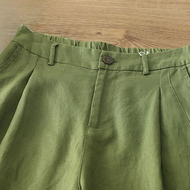 Nimara Ritual Women's Fall Commute Solid Color Zipper Design Cotton Wide Leg Pants With Pockets