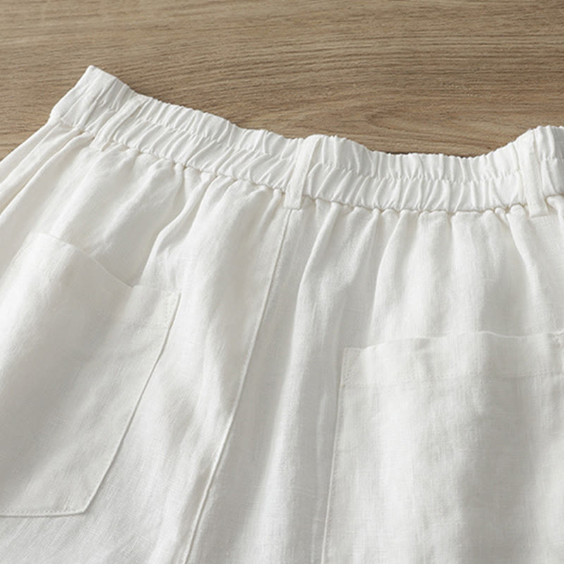 Nimara Ritual Women's Fall Commute Solid Color Zipper Design Cotton Wide Leg Pants With Pockets