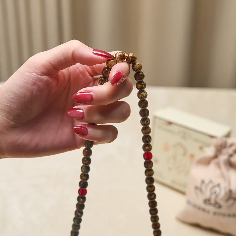 Fortune and Protection 108 Beads Multicolored Amber Gourd Charm Mala