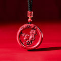 Nimara Ritual Year Of The Horse Carving Peace Buckle Natural Cinnabar Concentration Necklace Pendant