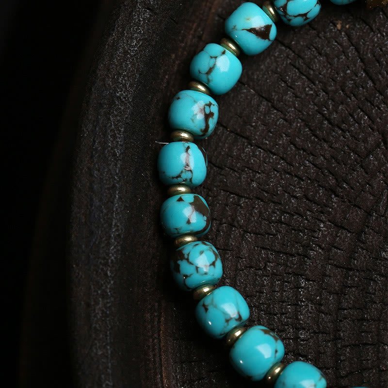 Nimara Ritual Thangka Gau Amulet Box Turquoise Fu Character Protection Bracelet