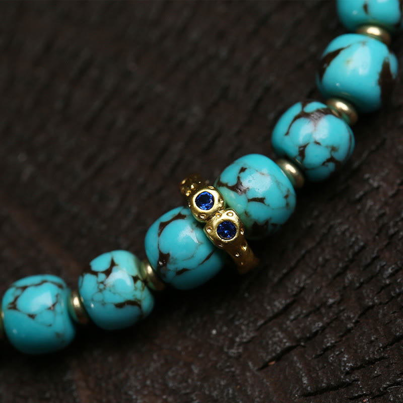 Nimara Ritual Thangka Gau Amulet Box Turquoise Fu Character Protection Bracelet