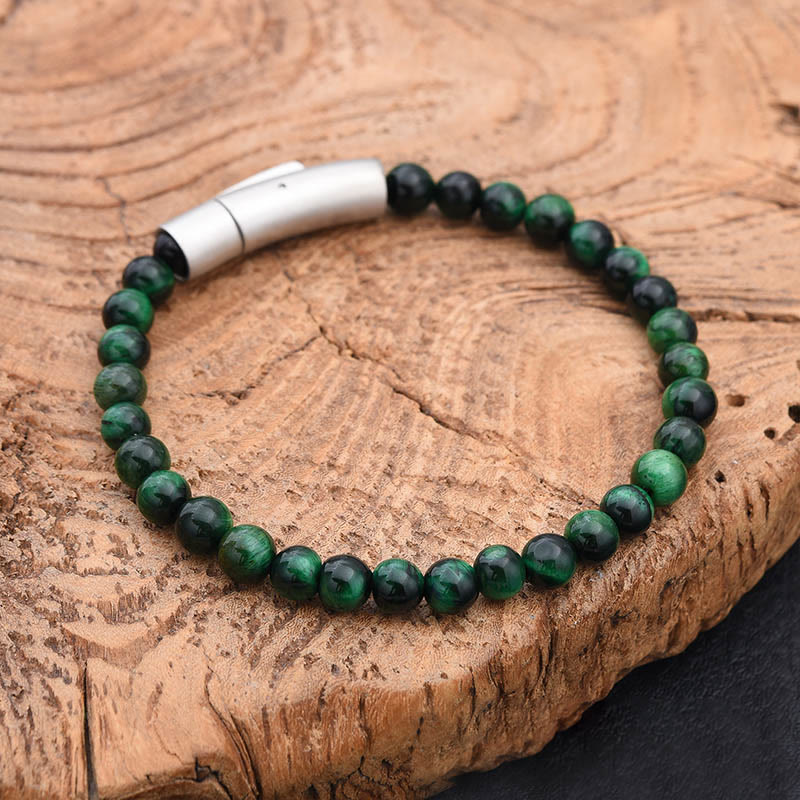 Nimara Ritual Turquoise Black Glitter Stone Tiger Eye Positive Bracelet
