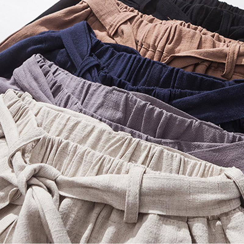 Nimara Ritual Commute Solid Color Simple Design Men's Harem Cotton Pants With Pockets