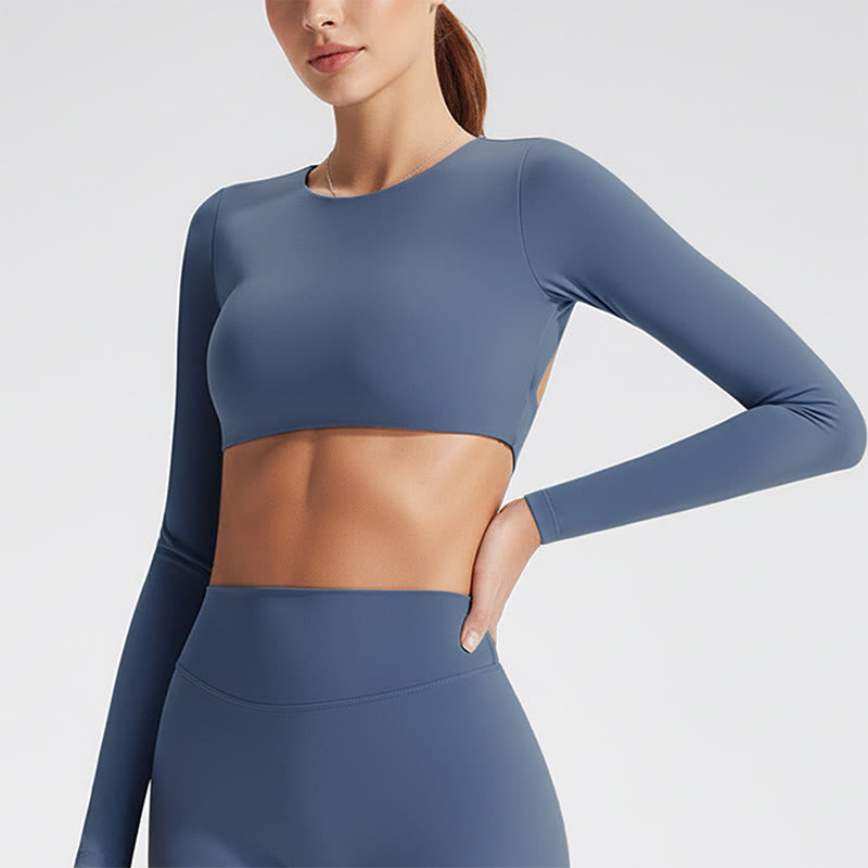 Nimara Ritual Long Sleeve Backless Bra Sports Fitness Yoga Women's Tank Top