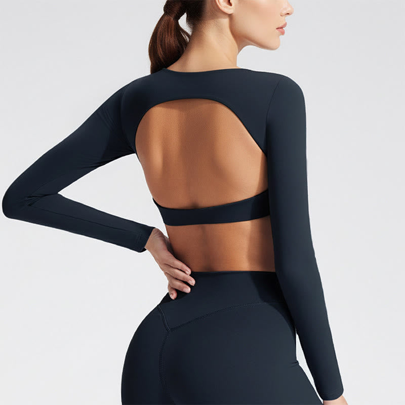 Nimara Ritual Long Sleeve Backless Bra Sports Fitness Yoga Women's Tank Top