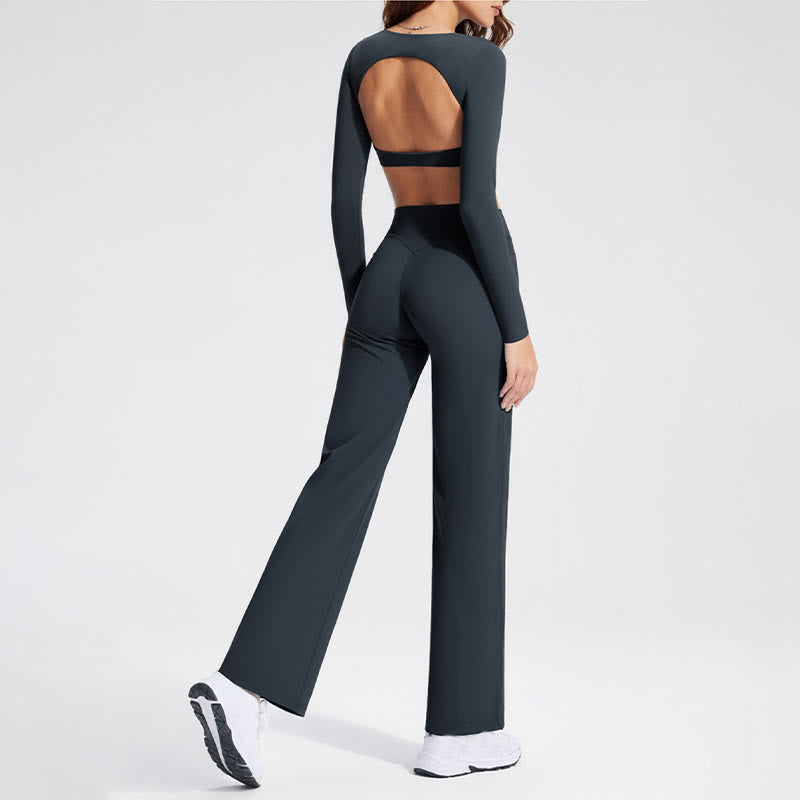 Nimara Ritual Long Sleeve Backless Bra Sports Fitness Yoga Women's Tank Top